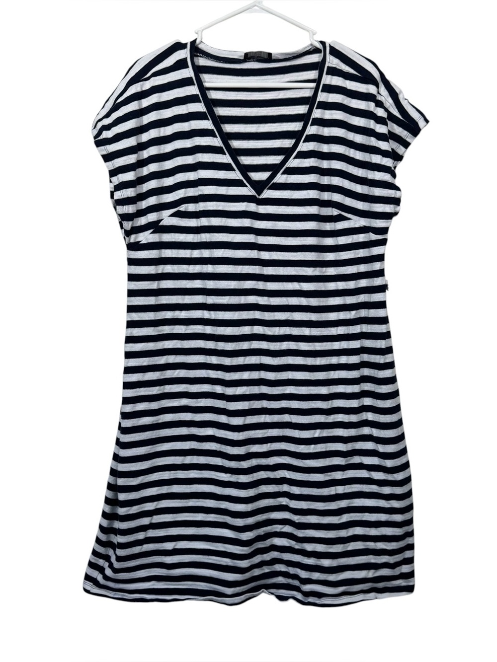 Lane Bryant Plus Size Striped Cotton Mini Length Shift Style Shirt Dress